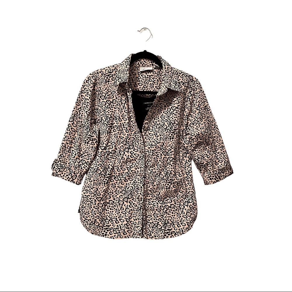 Woman’s leopard print button down shirt